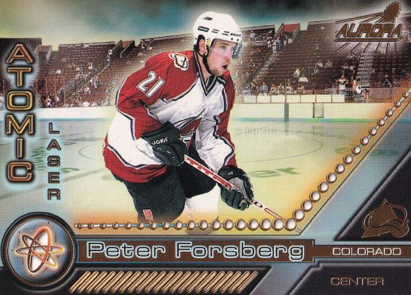 insert karta PETER FORSBERG 98-99 Aurora Atomic Laser-Cuts číslo 5